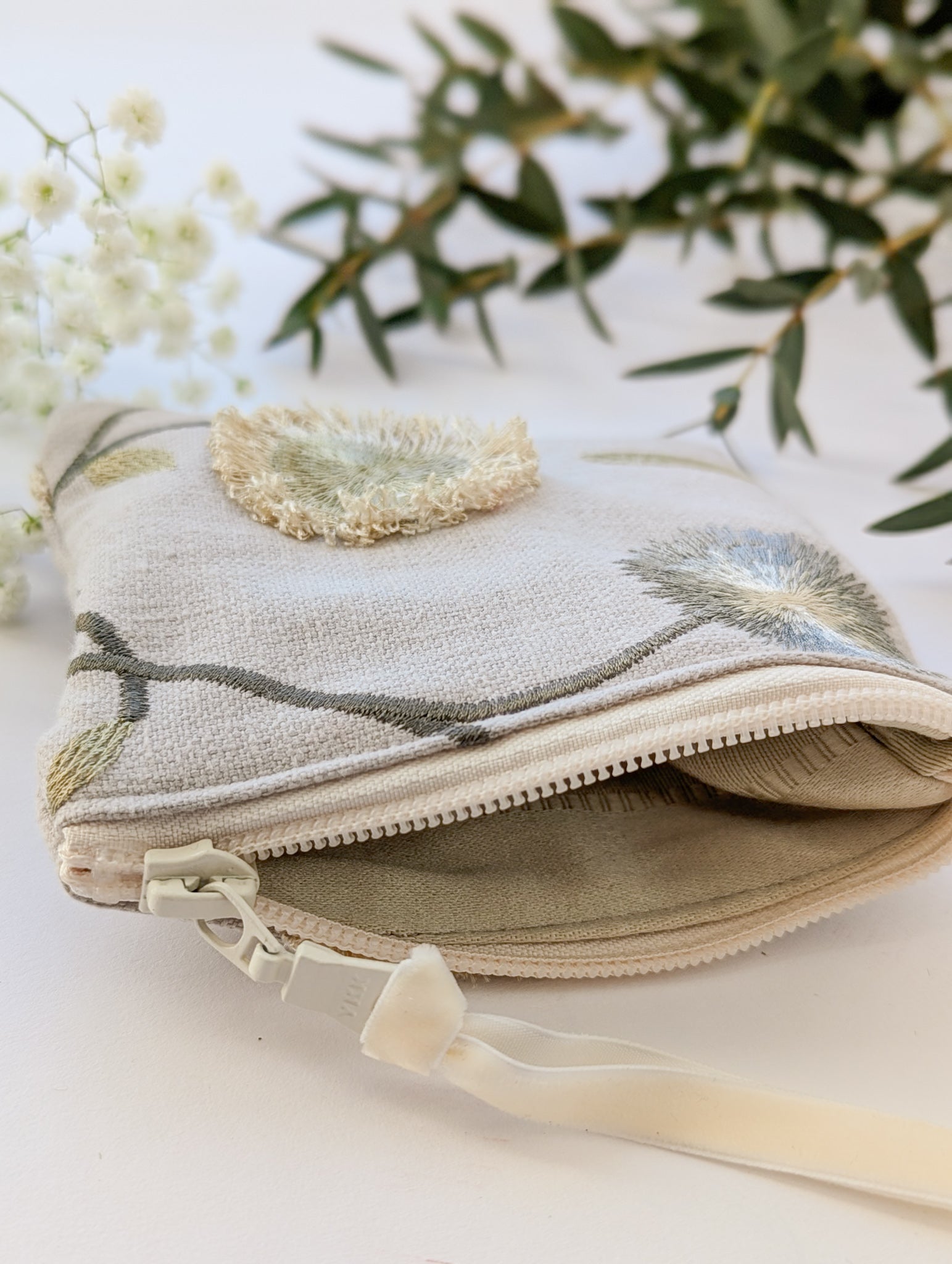 3d Flowers Embroidered Square Pouch