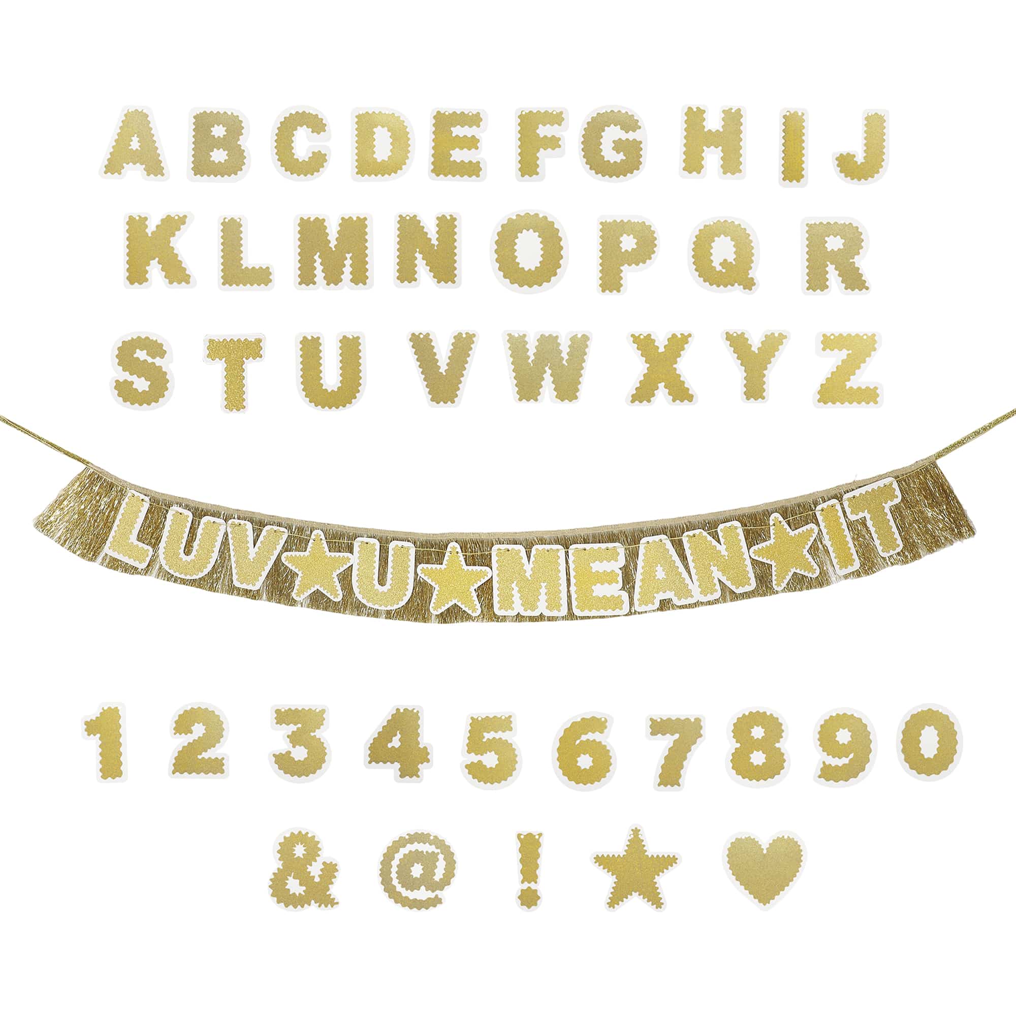 Customizable Gold Fringe Reusable Party Banner