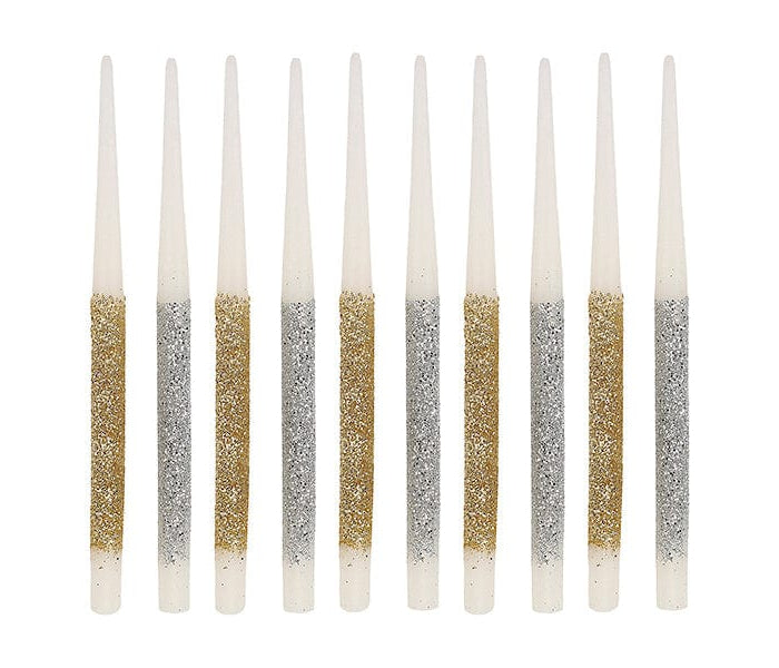Metallic Glitter Birthday Candles (set Of 10)