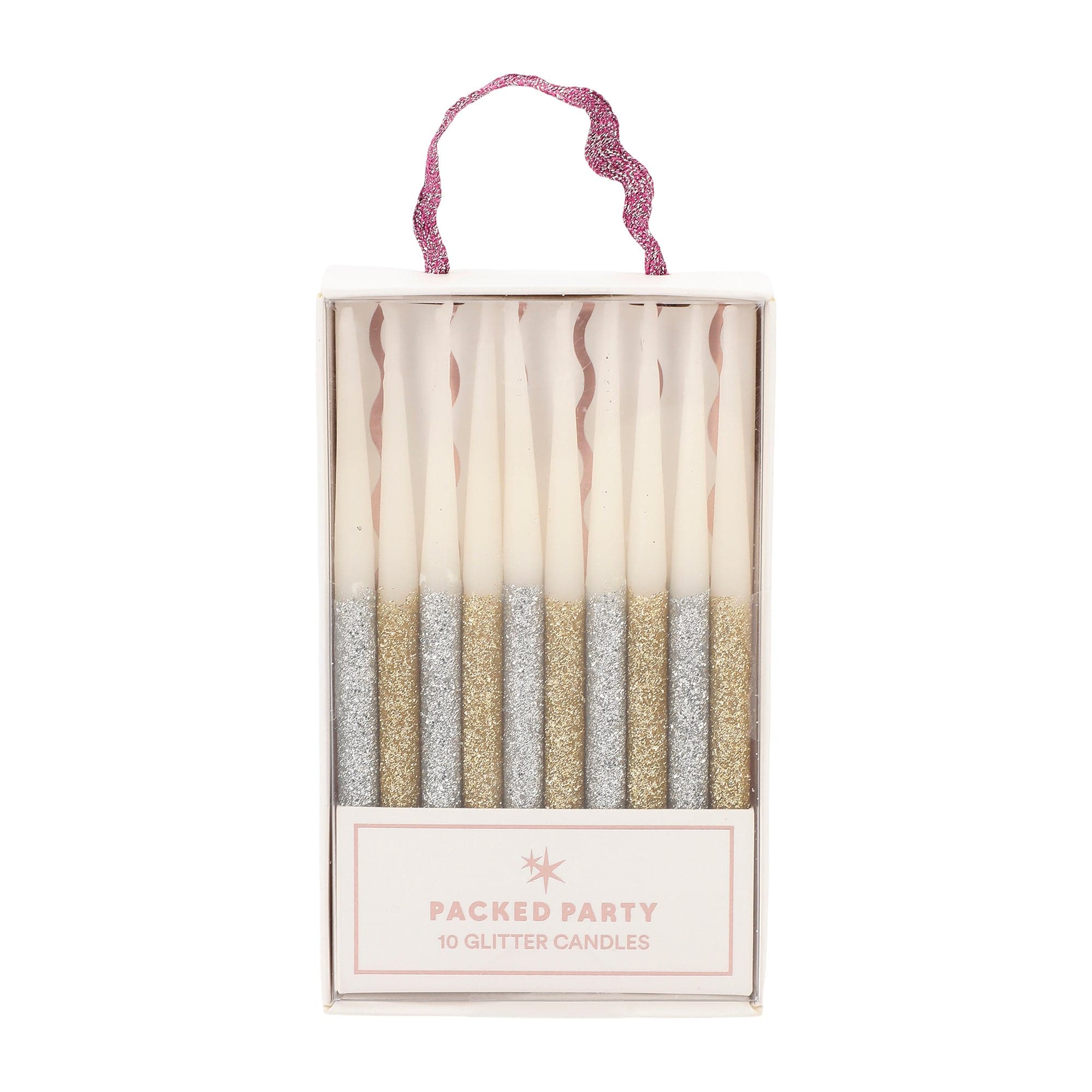 Metallic Glitter Birthday Candles (set Of 10)