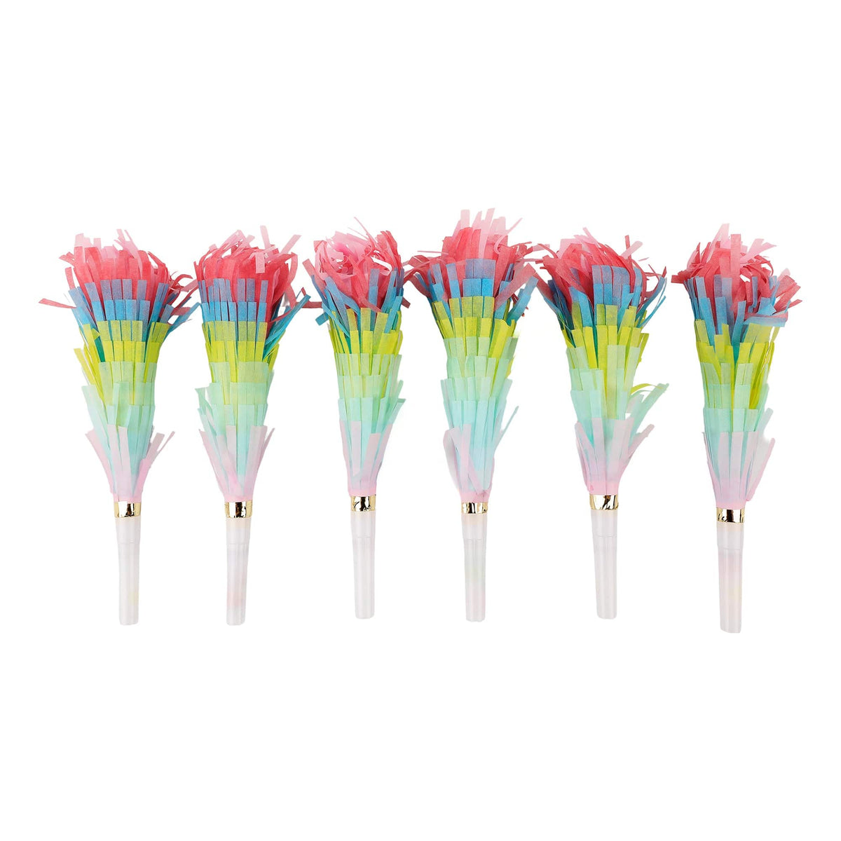 Confetti Burst Fringe Party Blowers (6 Count)