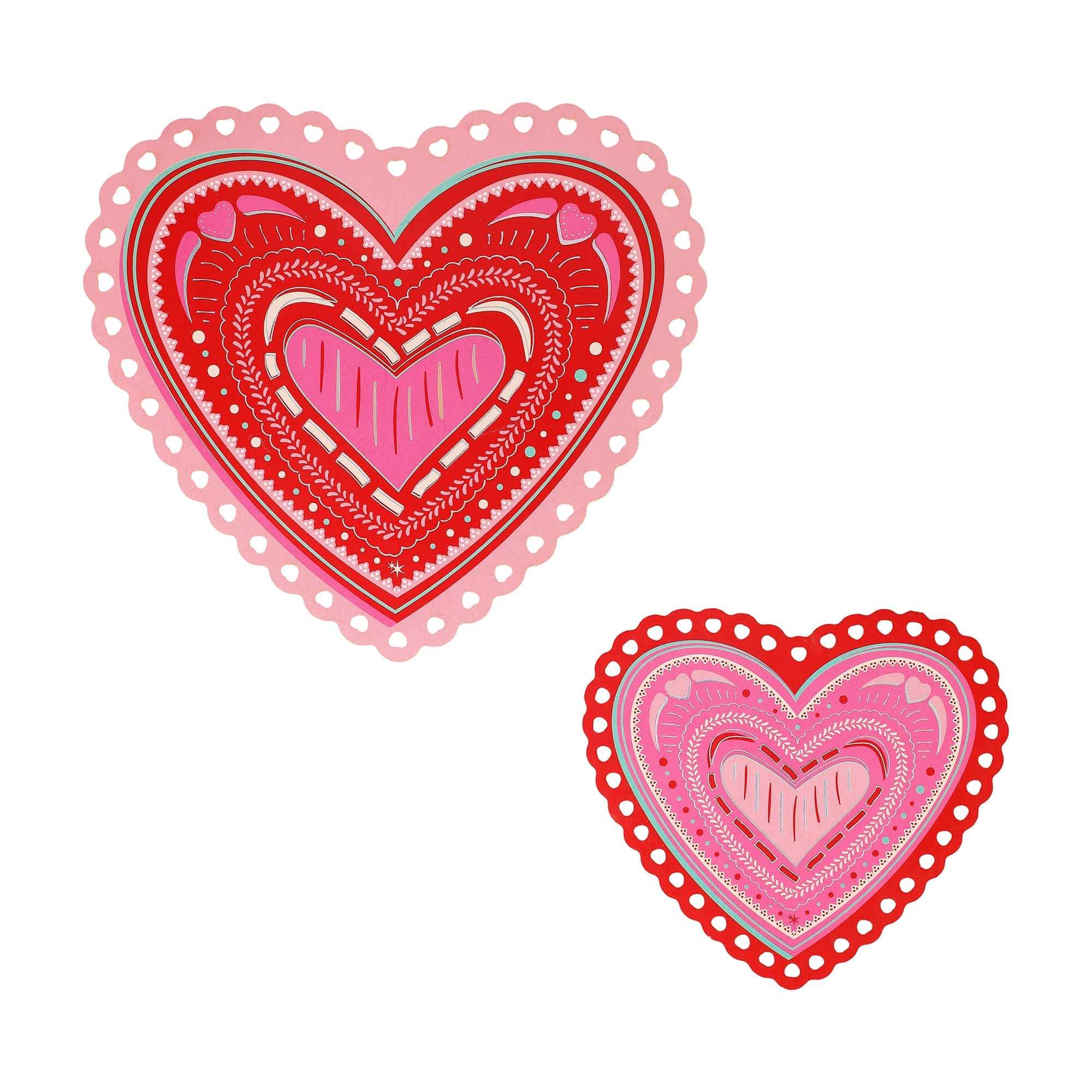 Decorative Hearts Pack -  Table & Hanging Decor (set Of 6)
