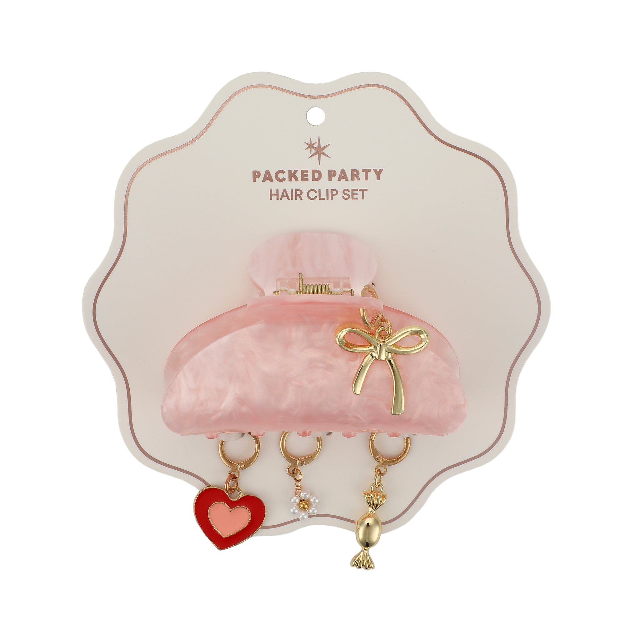 Sweetheart Claw Clip And Charms Set (includes 4 Charms)