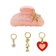 Sweetheart Claw Clip And Charms Set (includes 4 Charms)