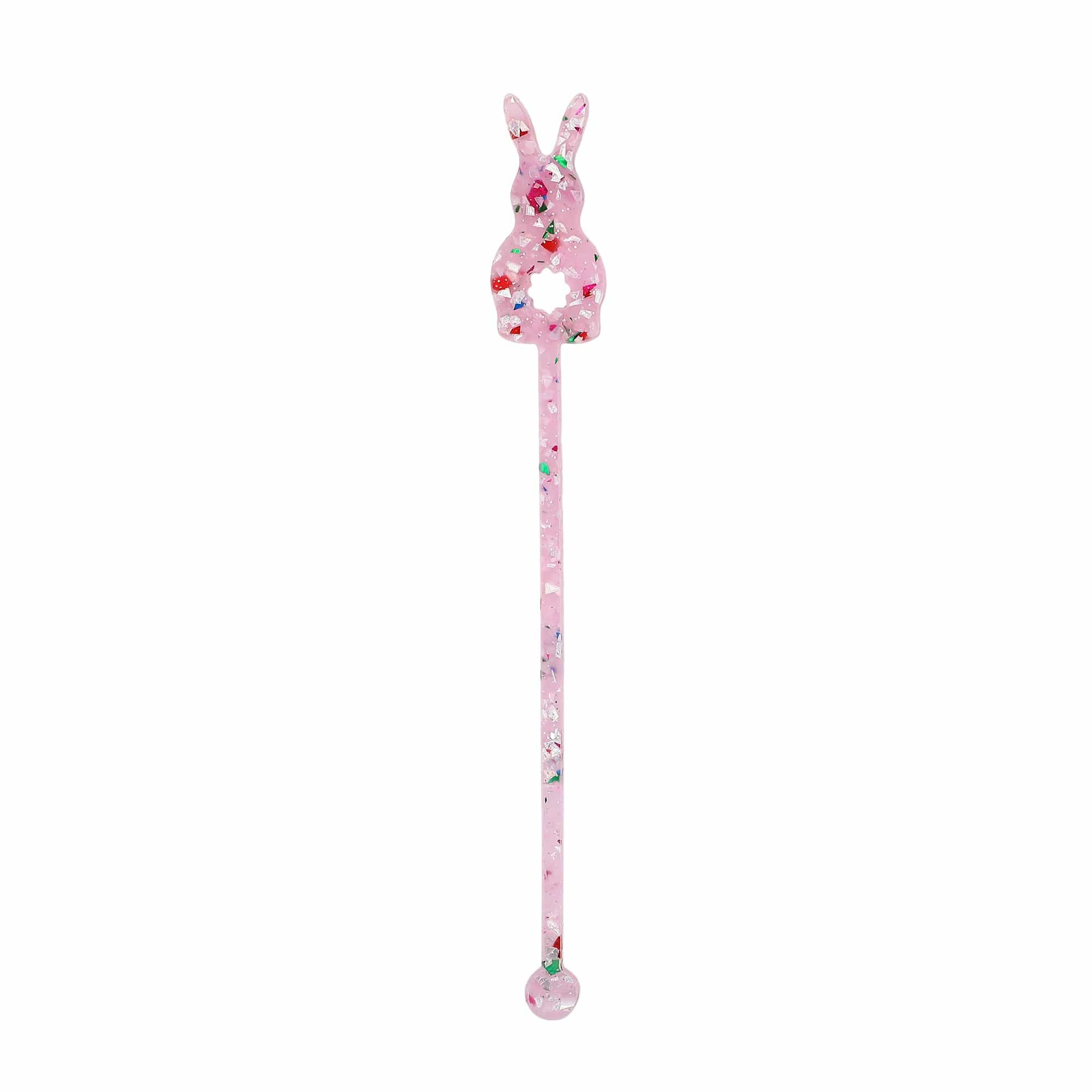 Confetti Bunny Acrylic Drink Stirrers (4 Ct)