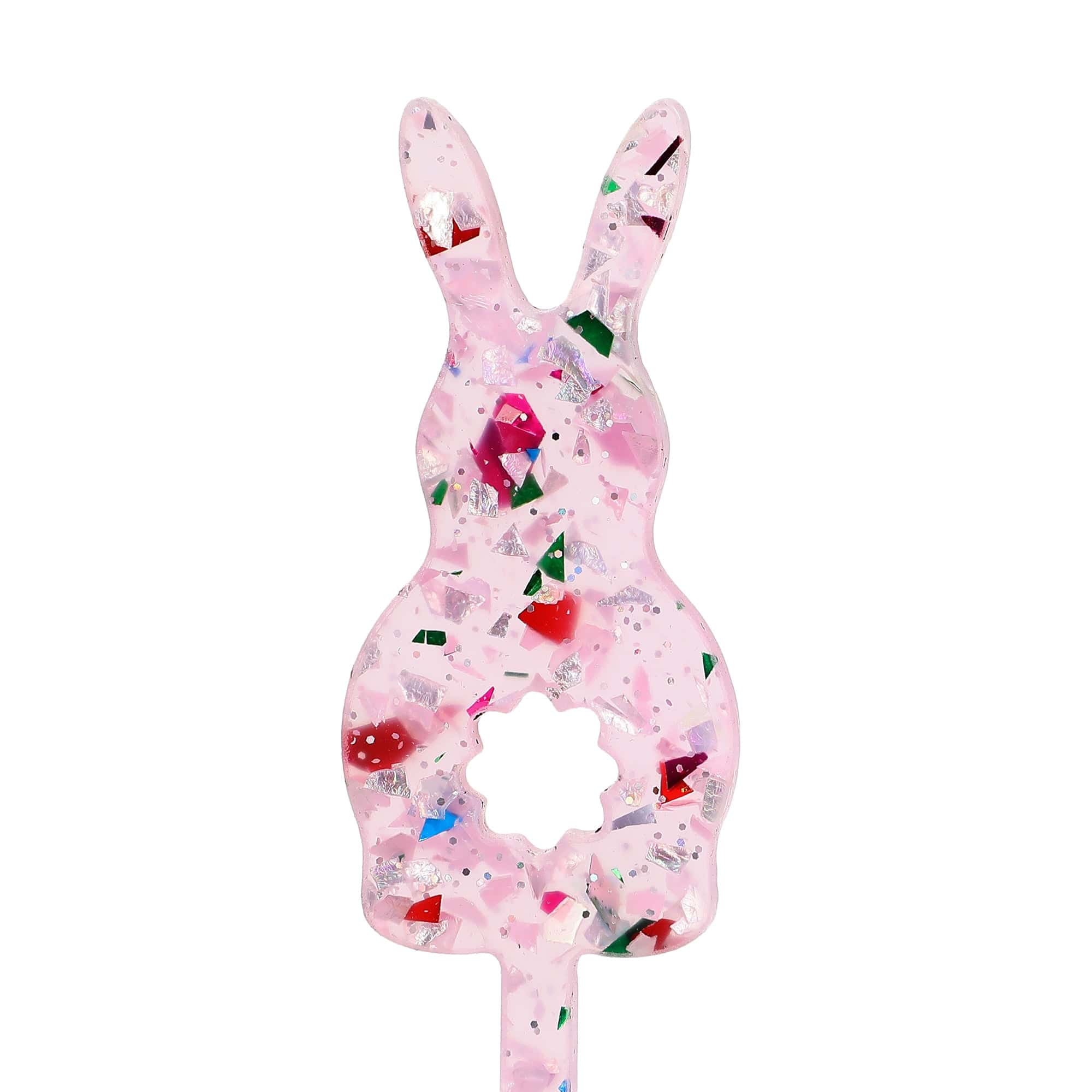 Confetti Bunny Acrylic Drink Stirrers (4 Ct)