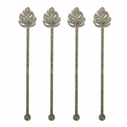 Palm Leaf Glitter Acrylic Drink Stirrers (4 Ct)