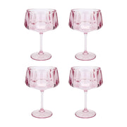 Pretty In Pink Reusable Coupe Glasses (set Of 4)