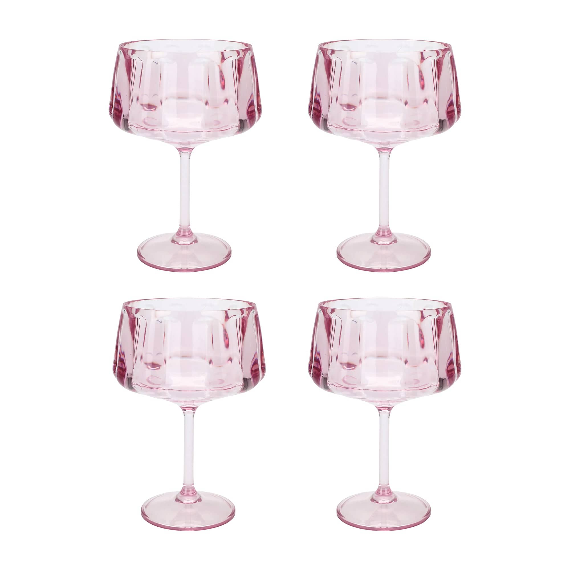 Pretty In Pink Reusable Coupe Glasses (set Of 4)