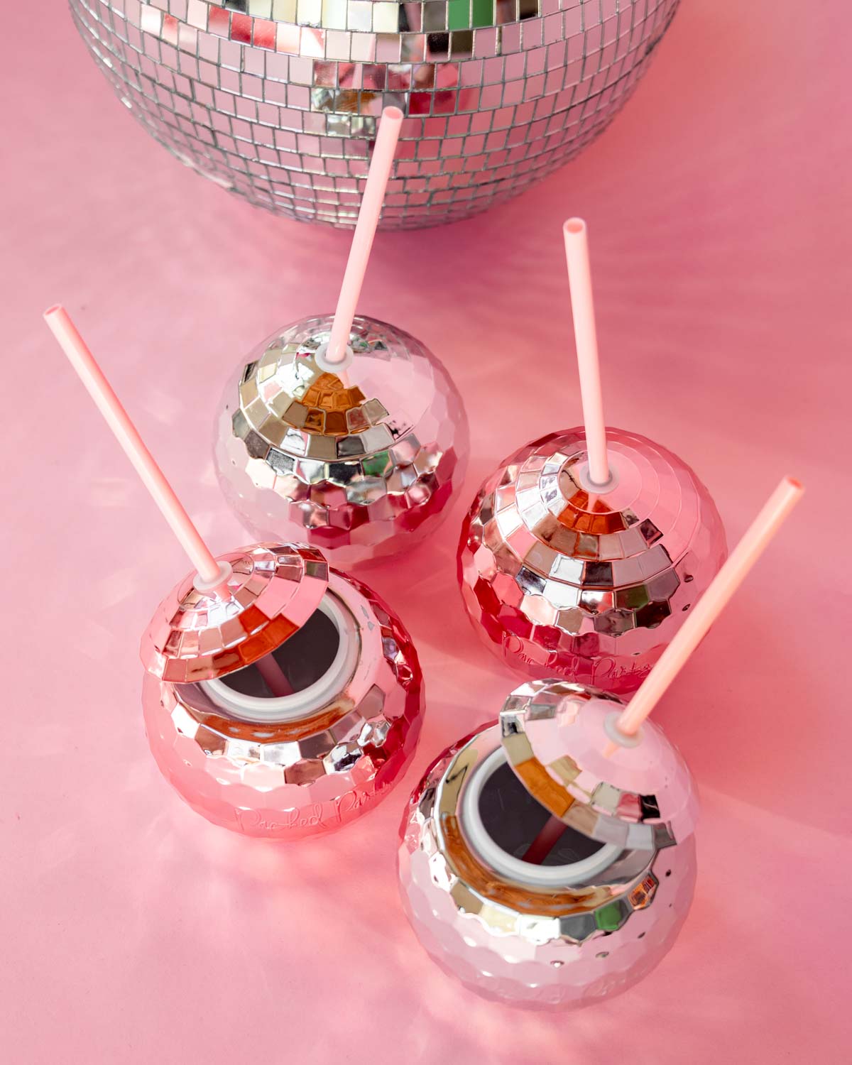 Disco Ball Sipper (silver Or Pink)