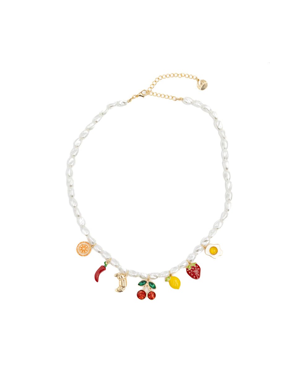 Cherry & Brunch Earrings And Charm Necklace Set