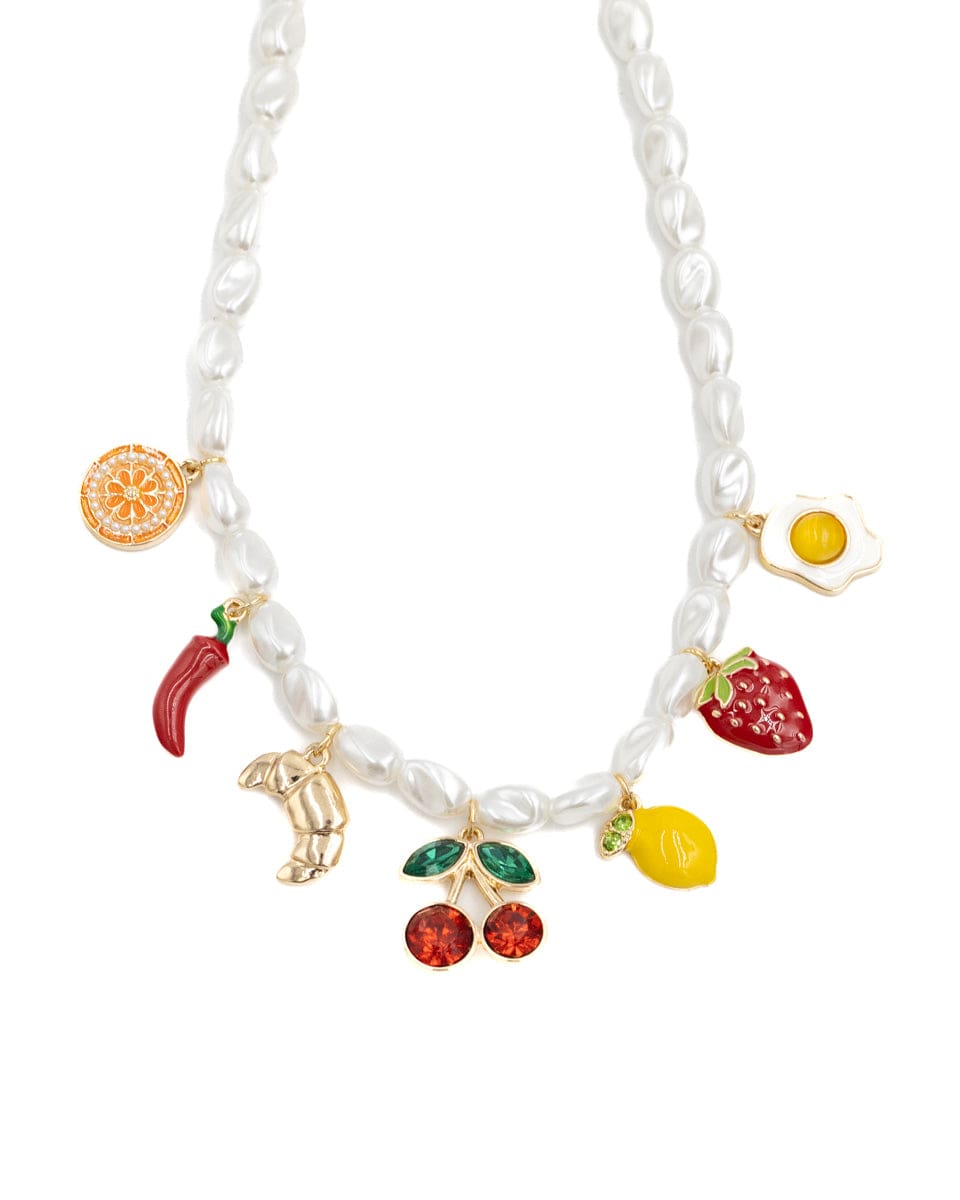 Cherry & Brunch Earrings And Charm Necklace Set