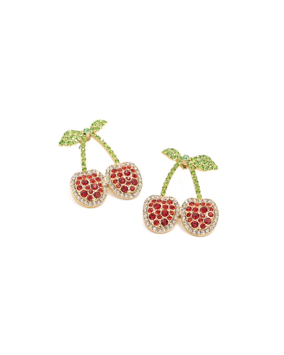Cherry & Brunch Earrings And Charm Necklace Set