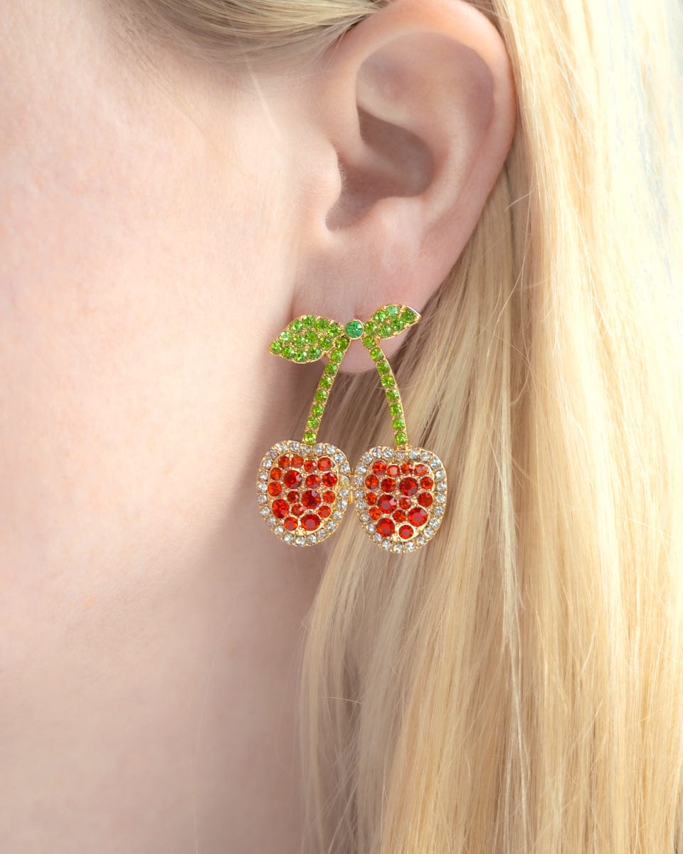 Cherry & Brunch Earrings And Charm Necklace Set