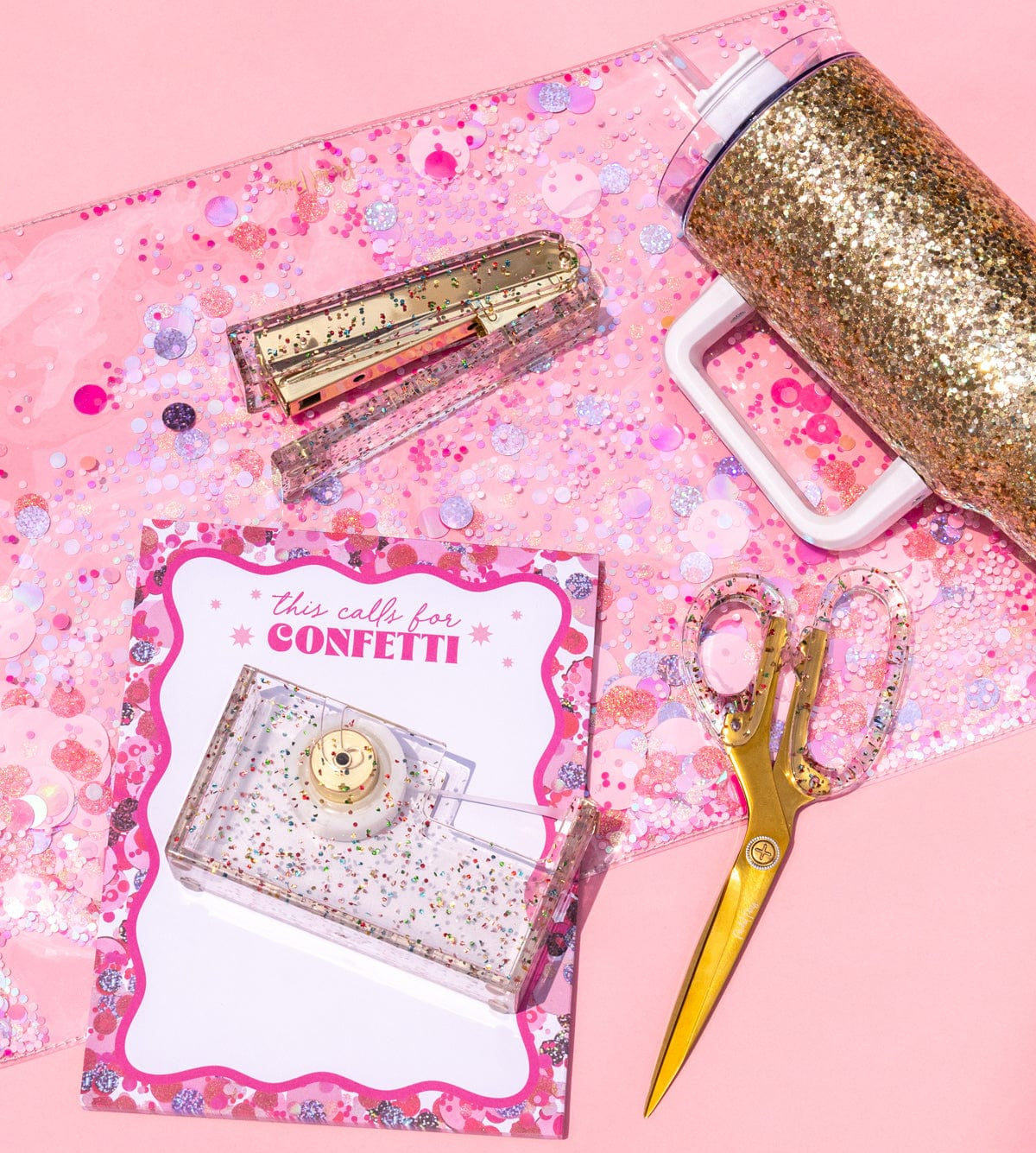 Confetti Injected Acrylic Tape Dispenser