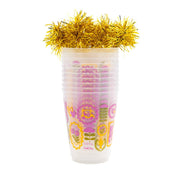 Social Club Reusable Party Cups And Pom Stirs (set Of 10)