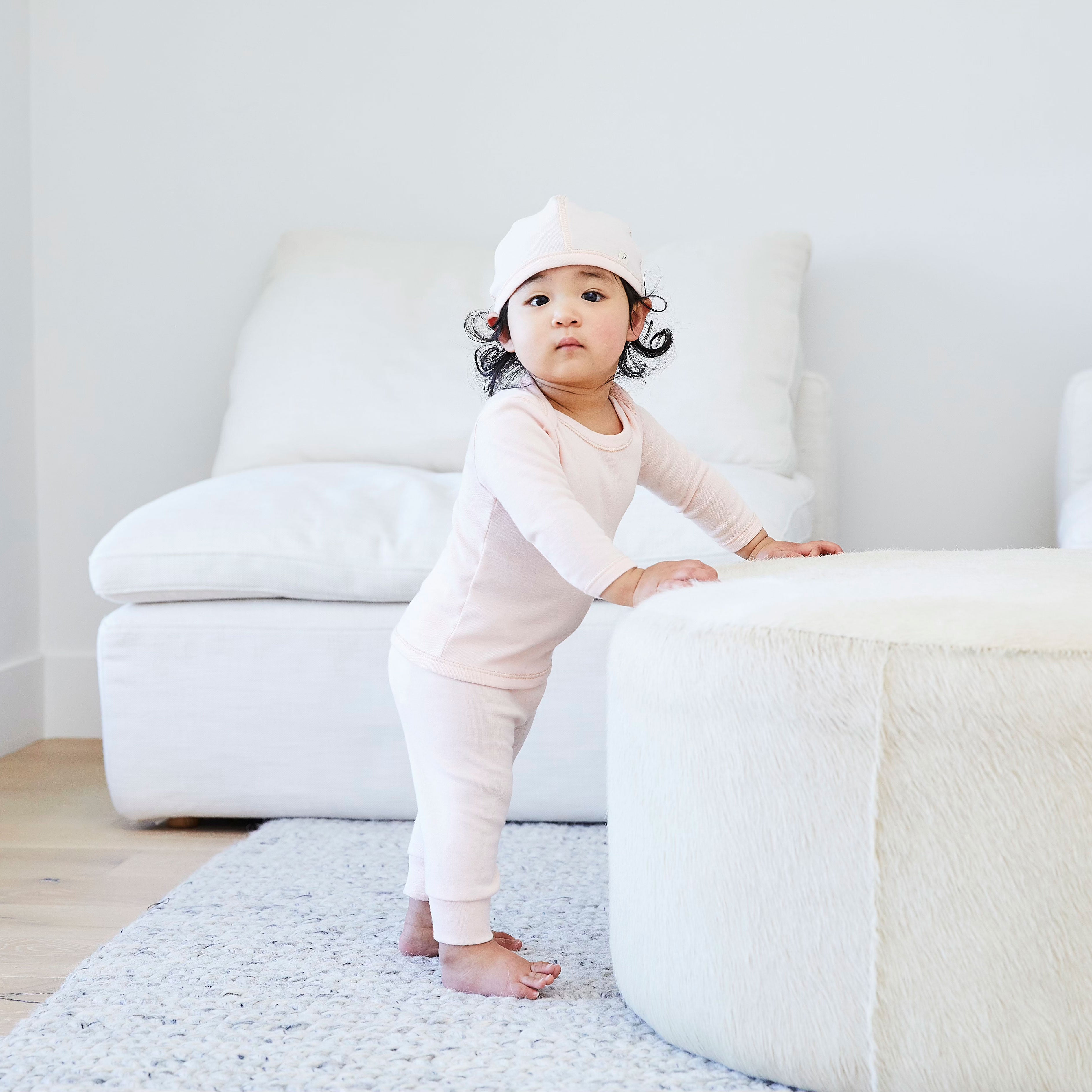 Rib Beanie, Lap Tee And Legging Set