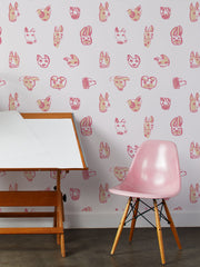 'painted Dogs' Wallpaper By Tea Collection - Pinks