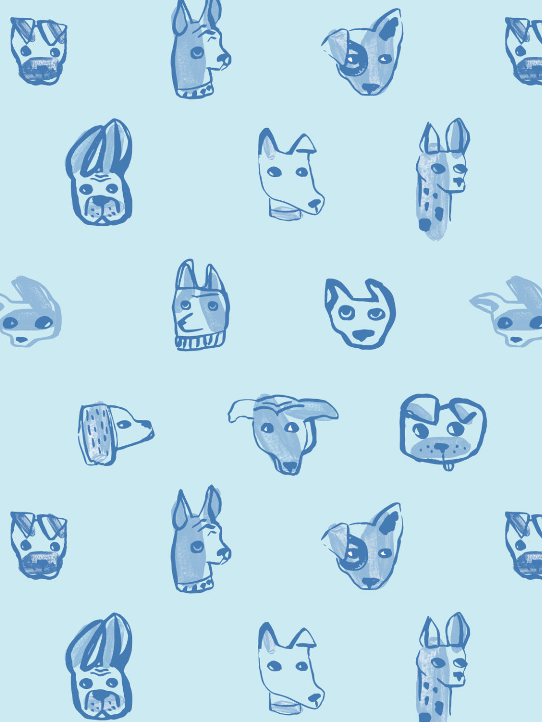 'painted Dogs' Wallpaper By Tea Collection - Sky