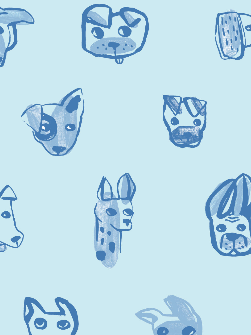 'painted Dogs' Wallpaper By Tea Collection - Sky