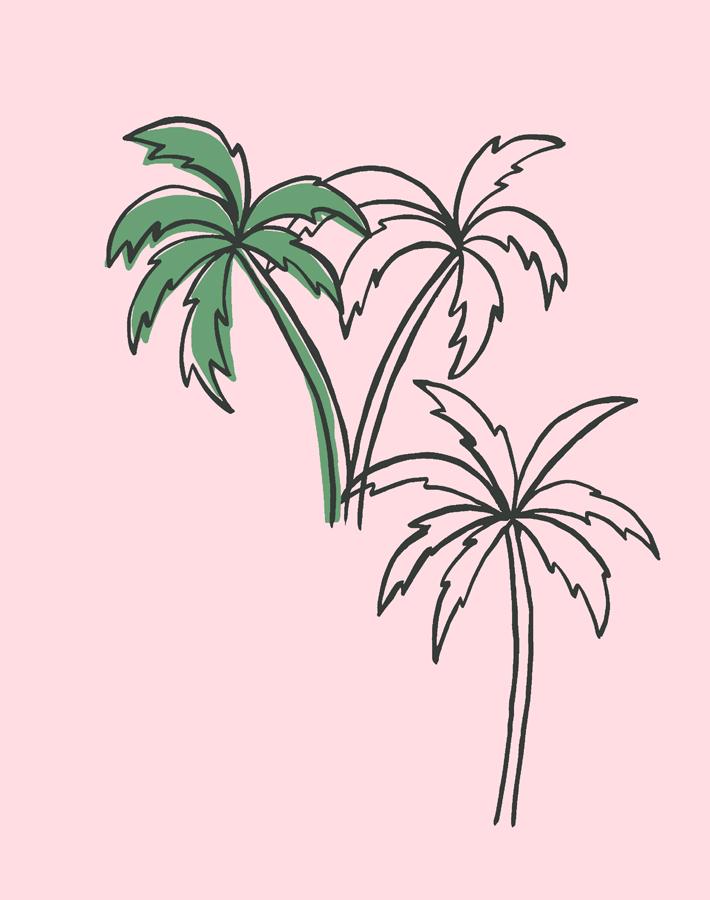'palms' Wallpaper By Tea Collection - Ballet Slipper