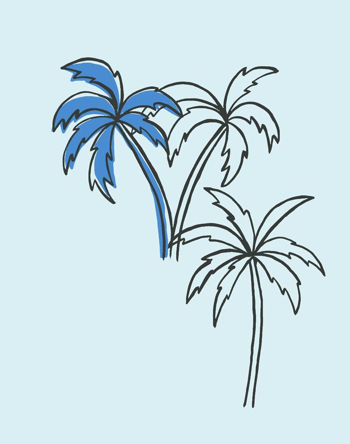 'palms' Wallpaper By Tea Collection - Cerulean