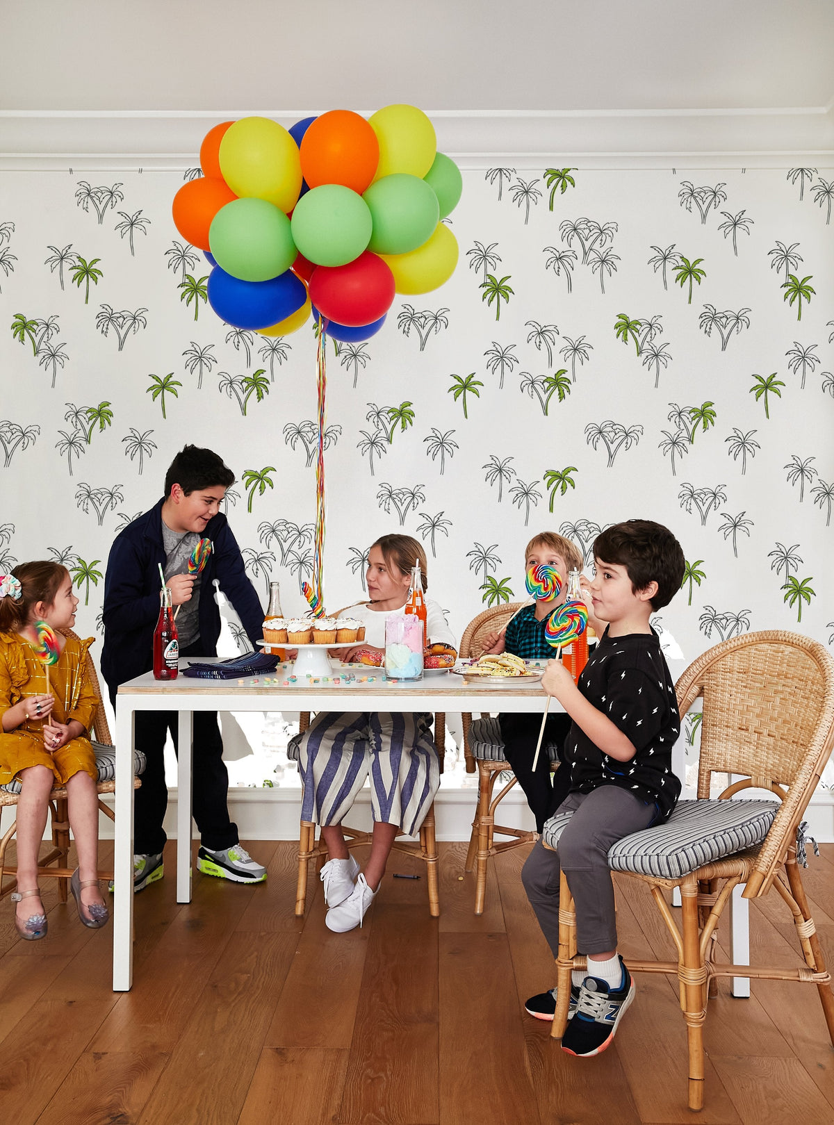 'palms' Wallpaper By Tea Collection - Lime
