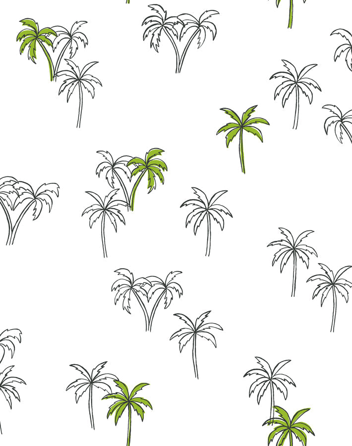 'palms' Wallpaper By Tea Collection - Lime
