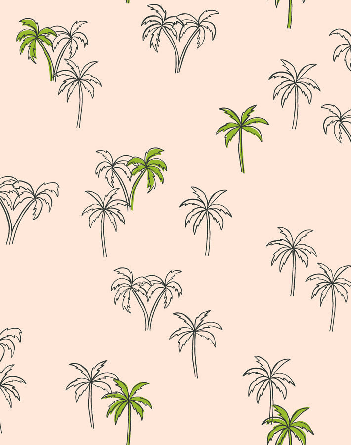 'palms' Wallpaper By Tea Collection - Peach