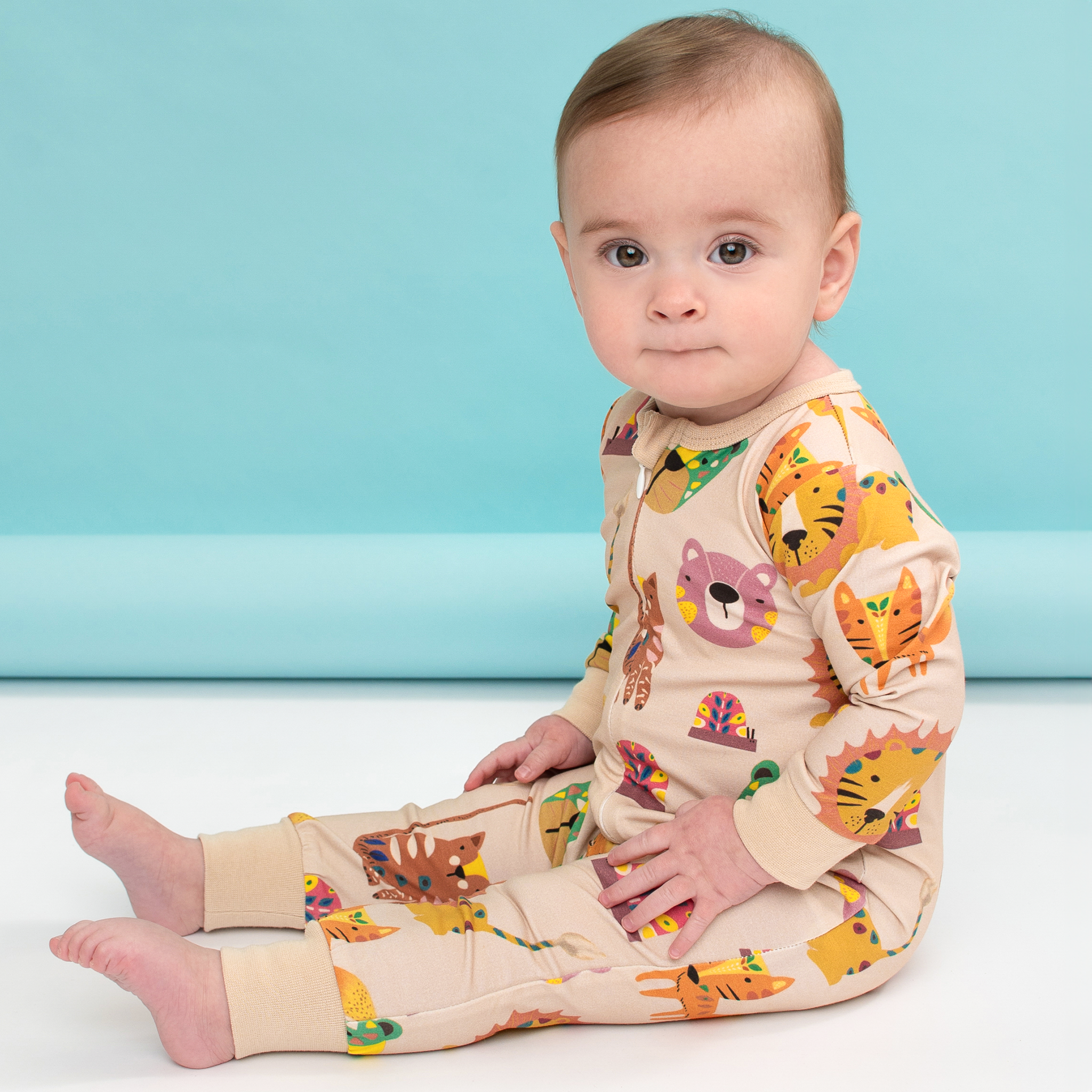 Parker Baby Zip Long John | Forest Friends