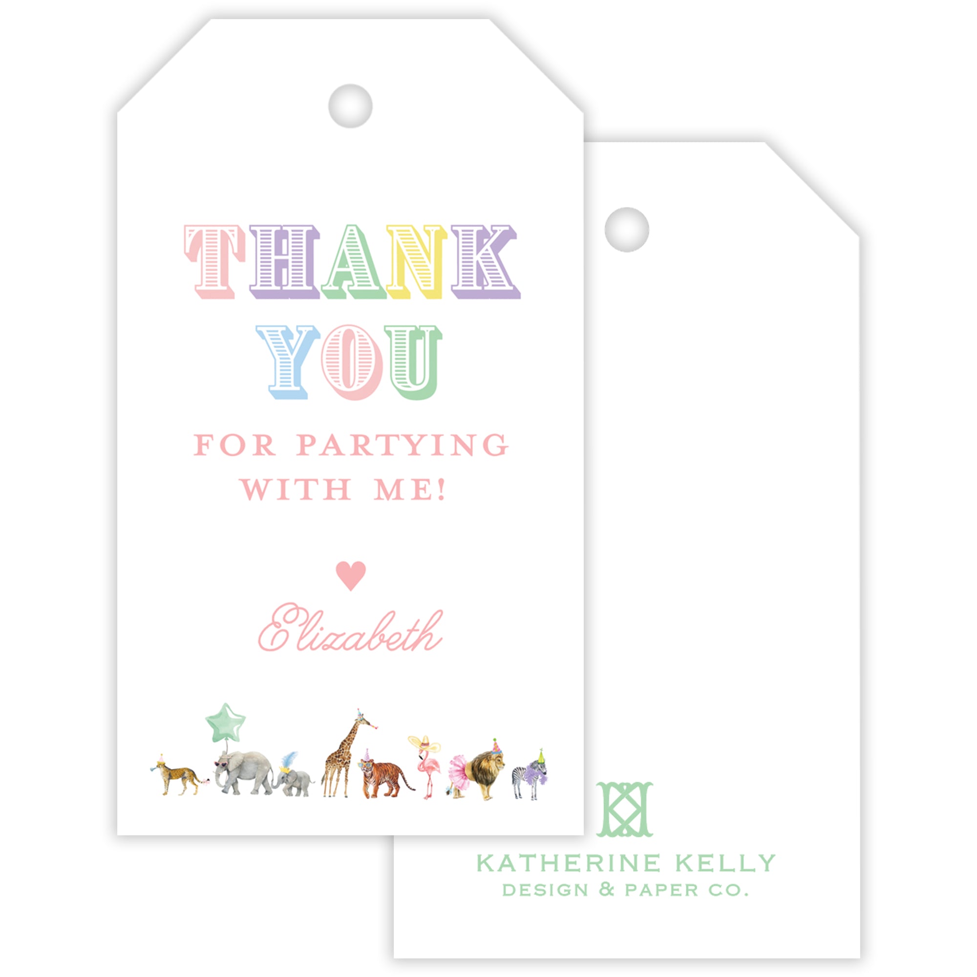 Multi Party Animal Party Favor Tag