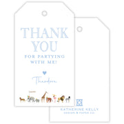 Blue Party Animal Party Favor Tag