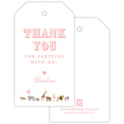 Pink Party Animal Party Favor Tag