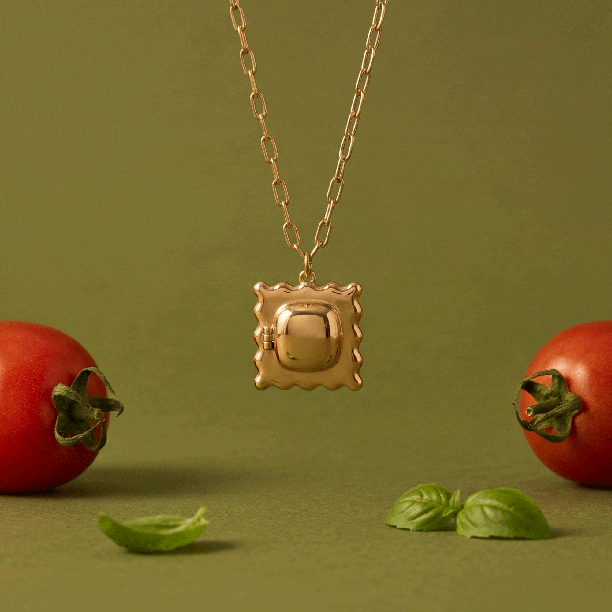 Pasta Girl 'anything Is Pastable' Ravioli Locket Pendant