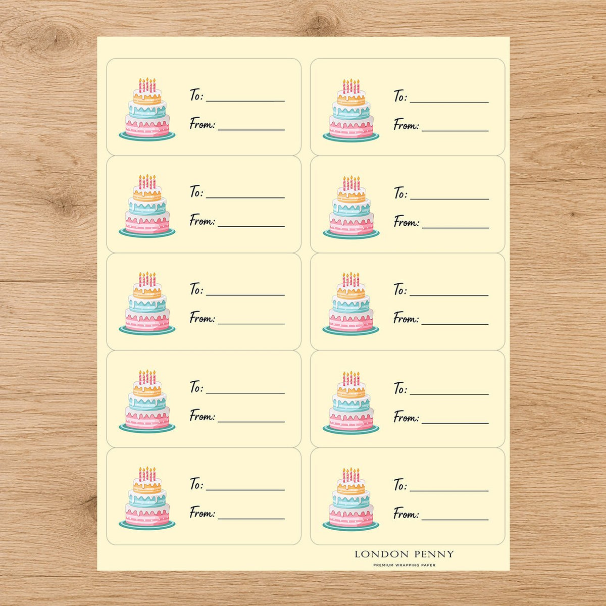 Pastel Cake Parade Gift Tag Sticker Sheet