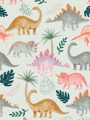 'pastel Dino' Wallpaper By Meri Meri - Light Sage