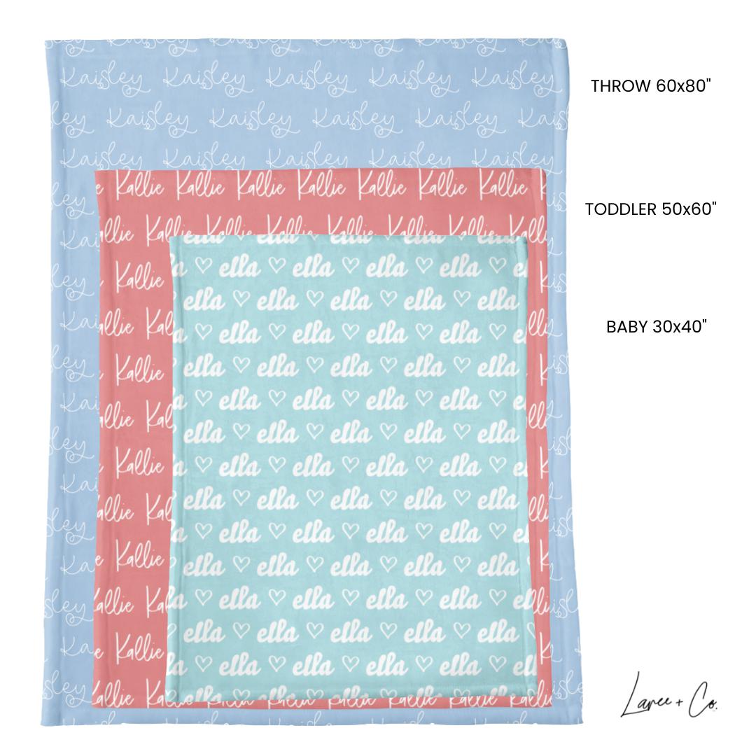 Pastel Tones Personalized Minky Blanket
