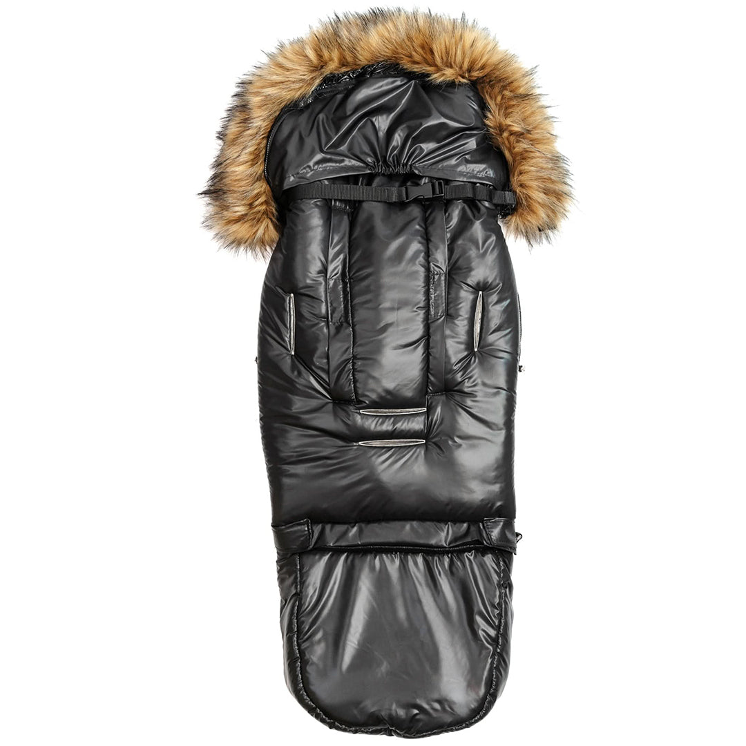 Pastel Black Organic Premium Beige Wool Adjustable Footmuff