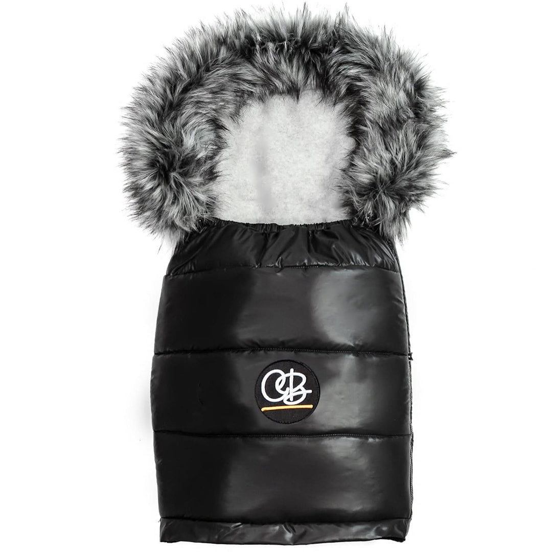 Pastel Black Organic Premium Gray Wool Adjustable Footmuff