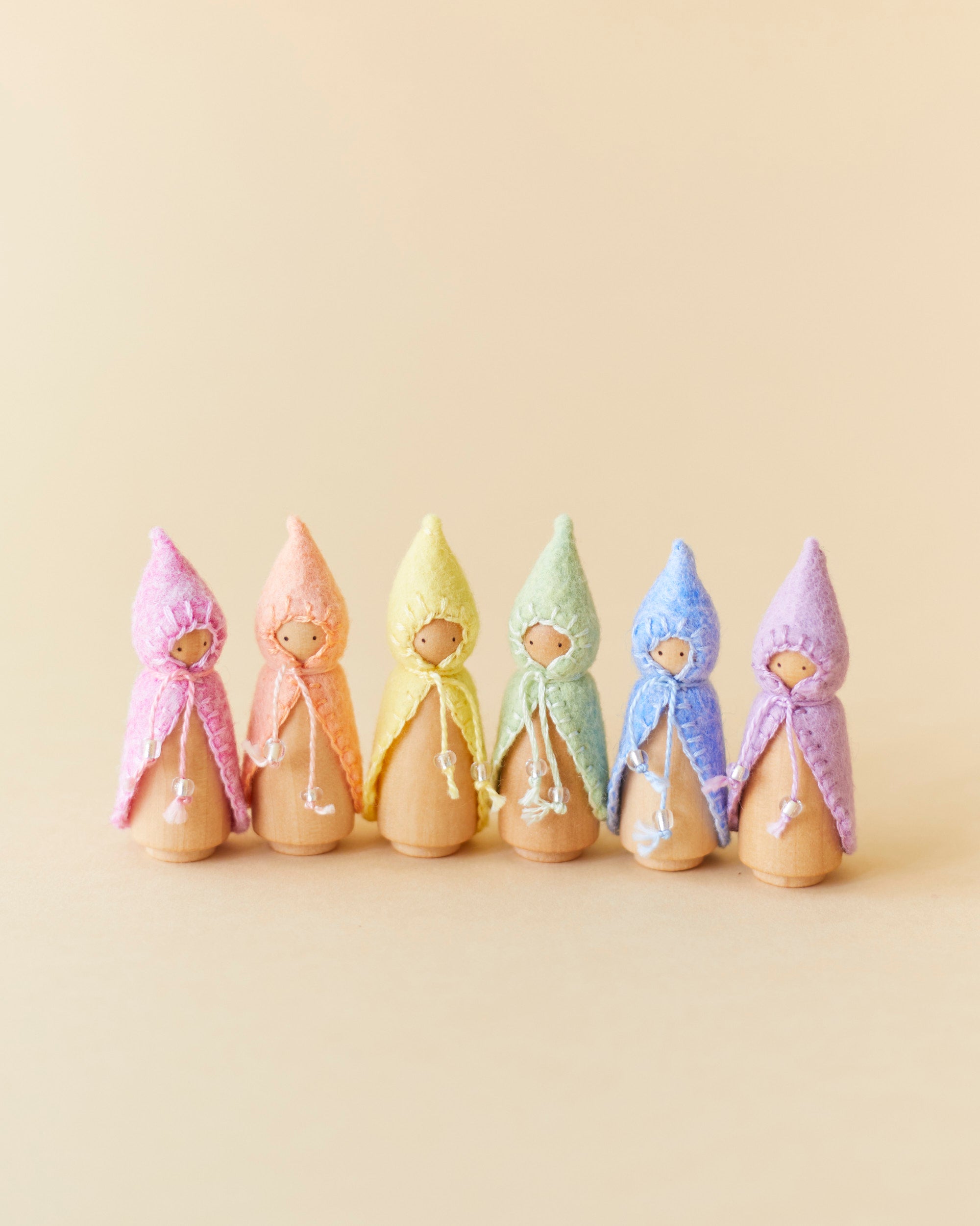 Mini Pastel Purple Wooden Gnome