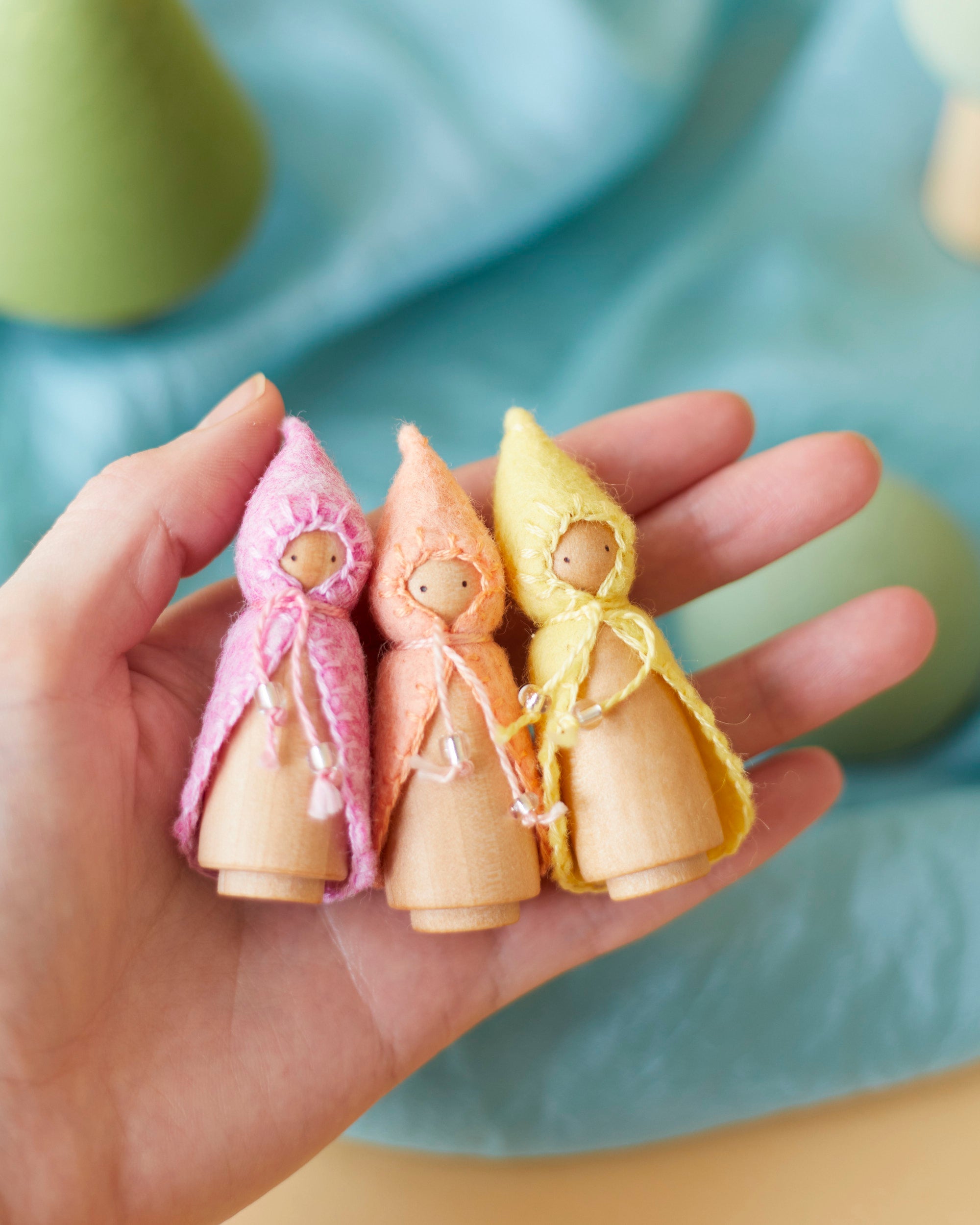 Mini Pastel Pink Wooden Gnome