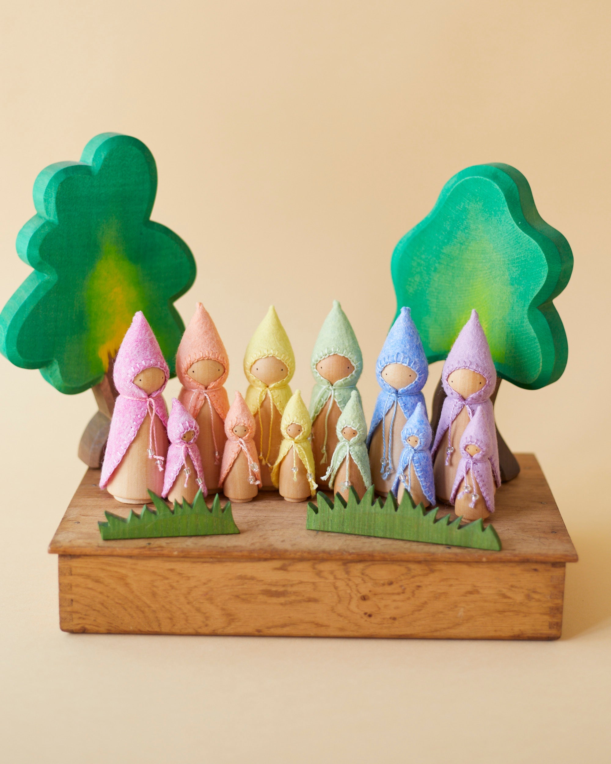 Mini Pastel Purple Wooden Gnome