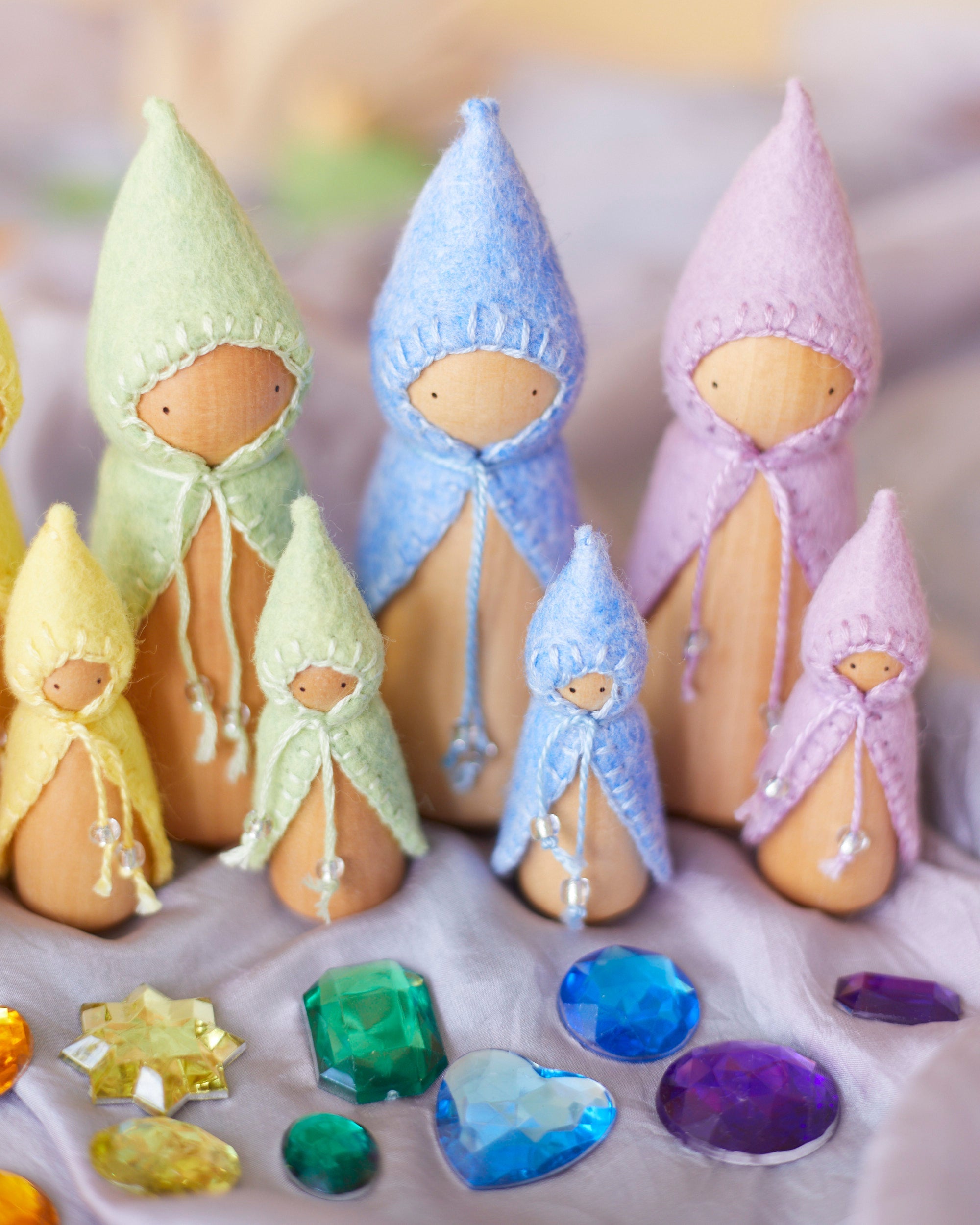 Mini Pastel Yellow Wooden Gnome