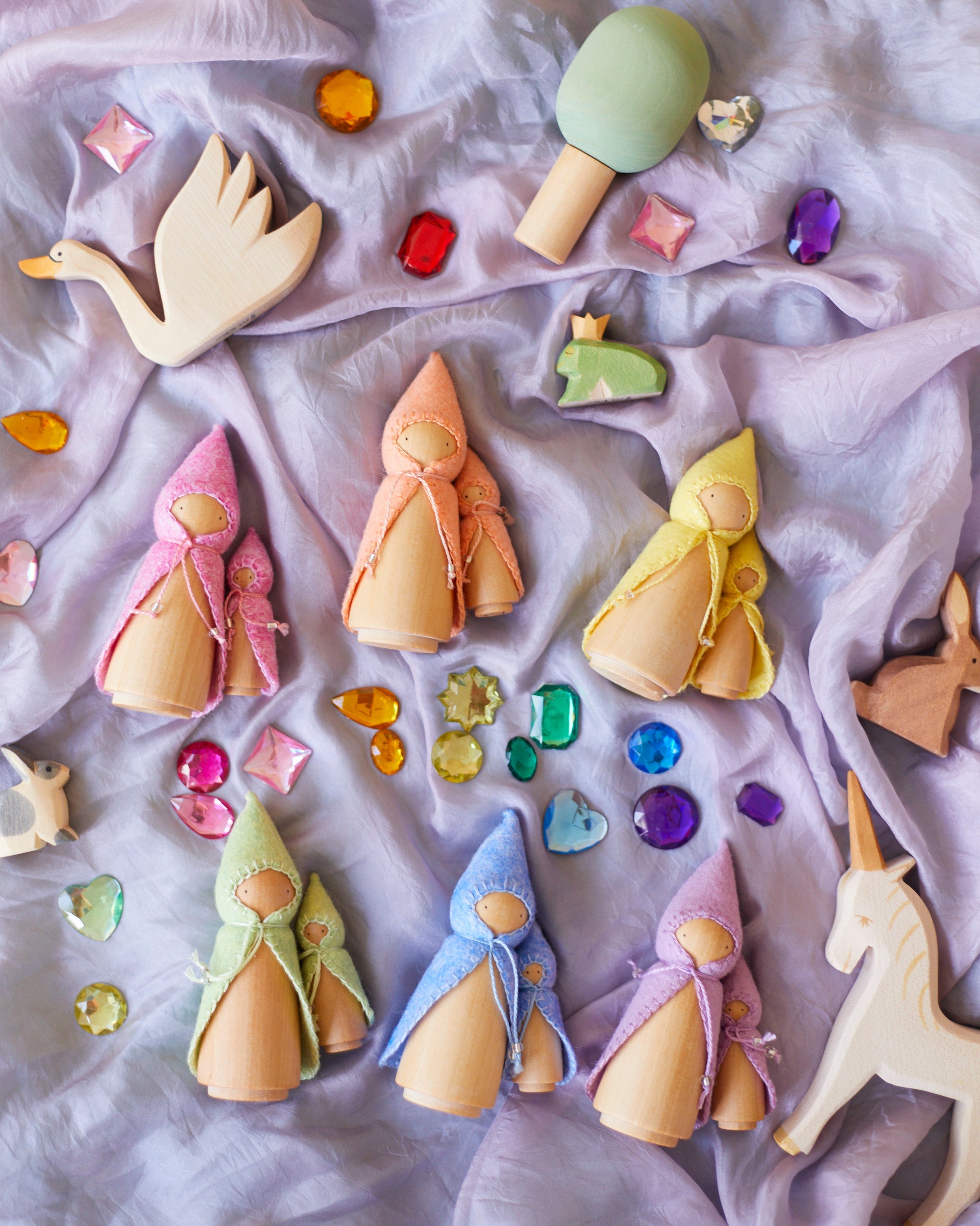 Pastel Pink Wooden Gnome