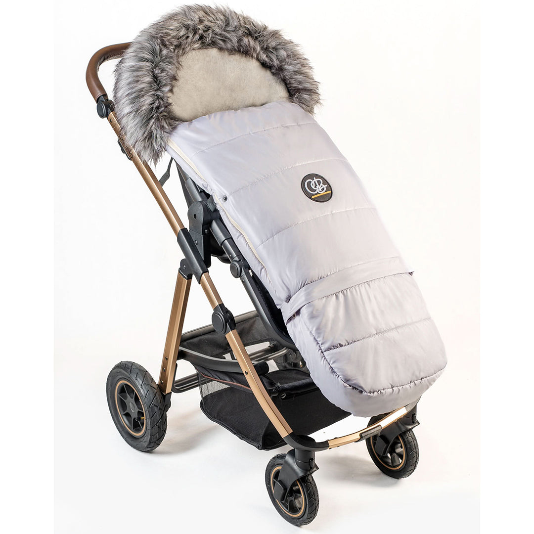 Pastel Gray Organic Premium Gray Wool Adjustable Footmuff