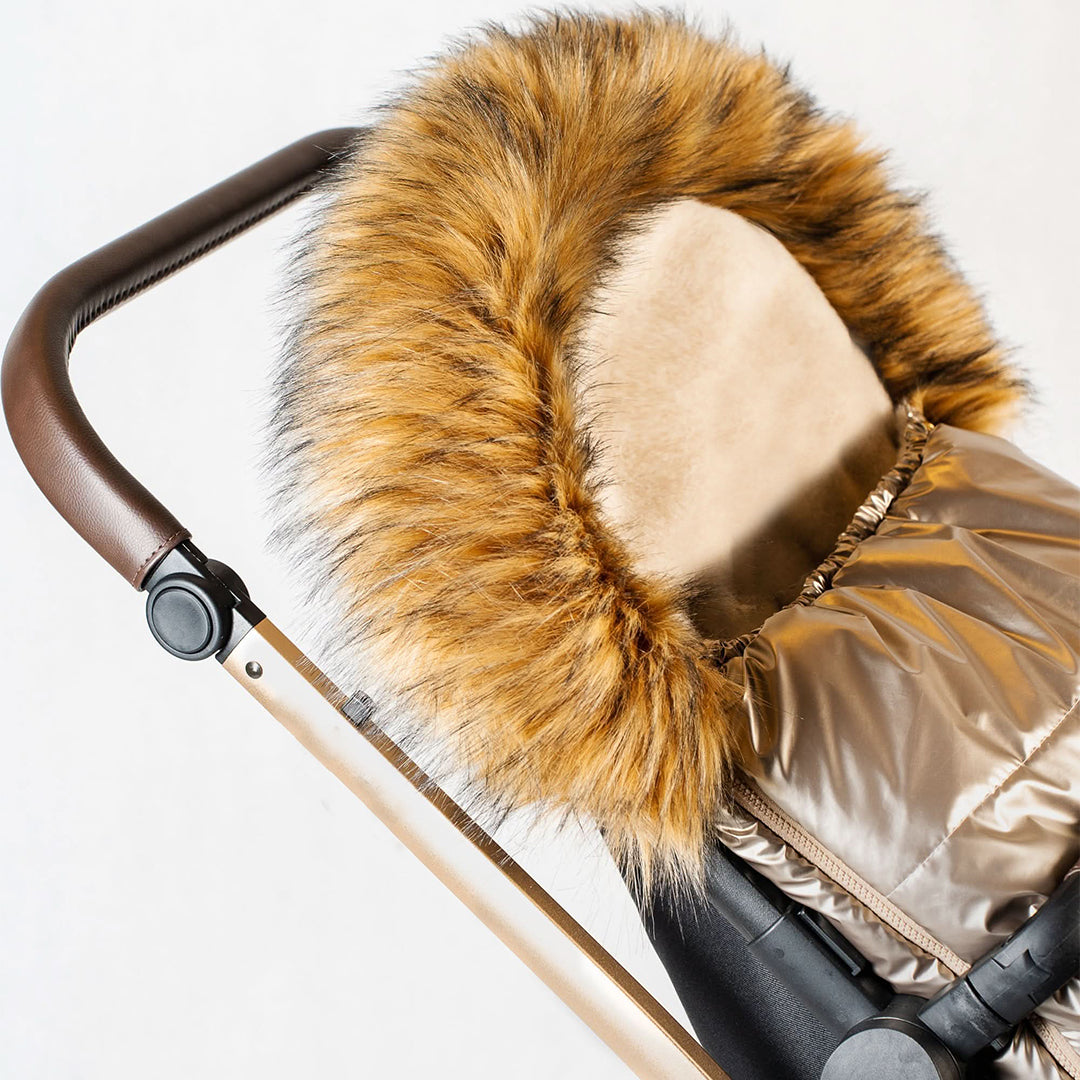 Pastel Gold Organic Premium Beige Wool Adjustable Footmuff