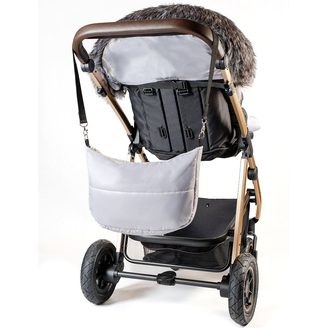 Pastel Gray Organic Premium Gray Wool Adjustable Footmuff