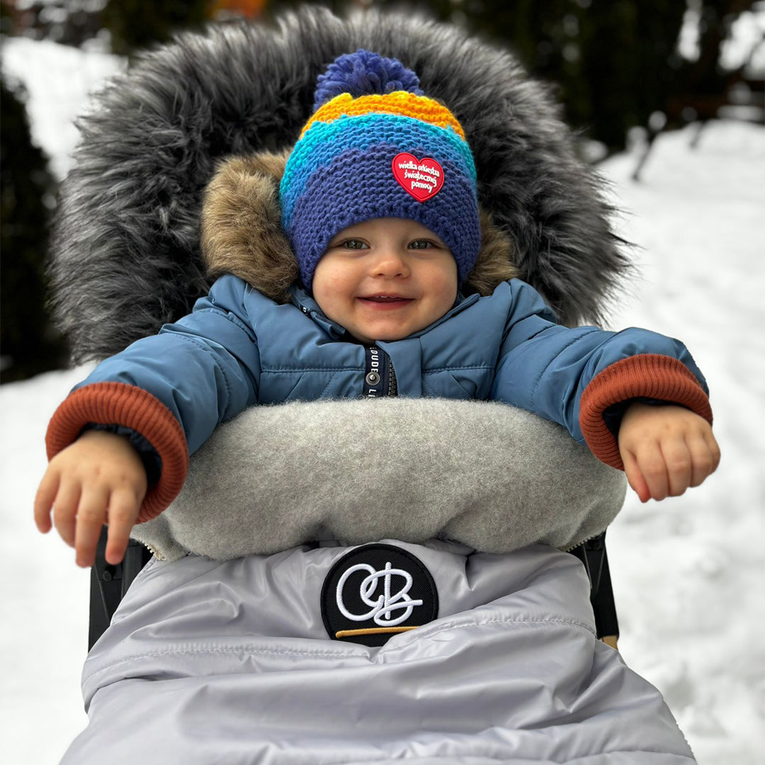 Pastel Gray Organic Premium Gray Wool Adjustable Footmuff