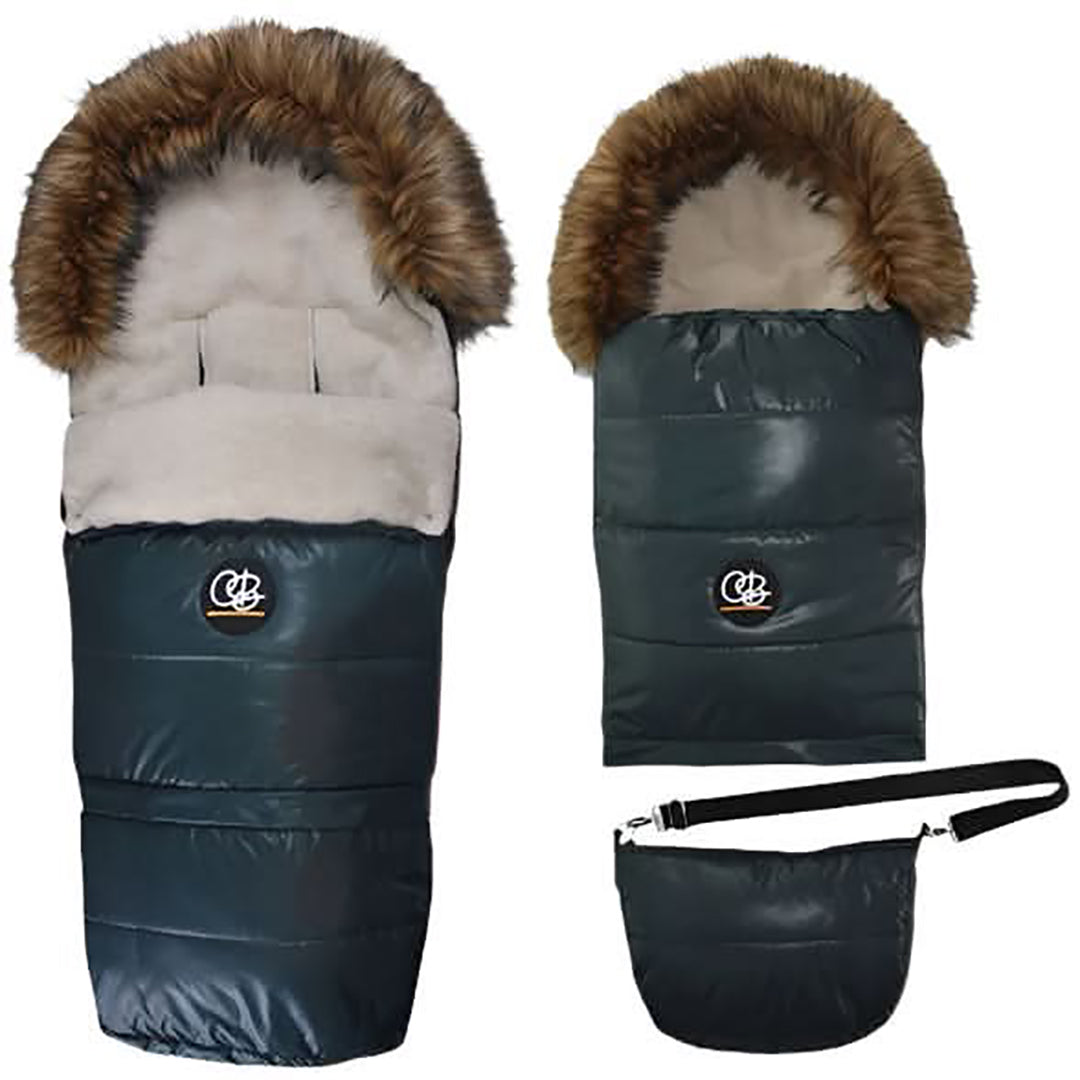 Pastel Hunter Green Organic Premium Wool Adjustable Footmuff