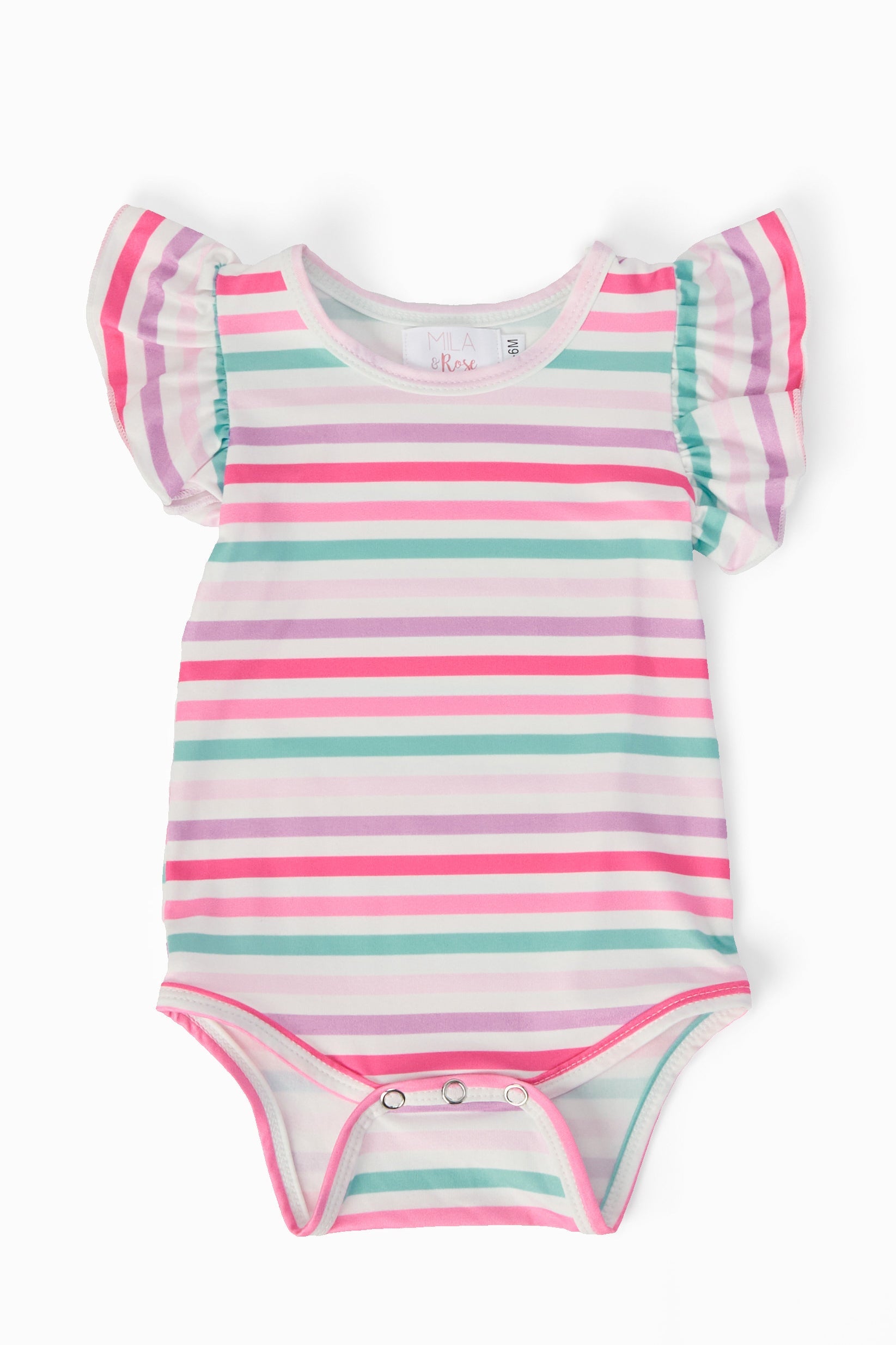 Pastel Stripes S/s Flutter Bodysuit